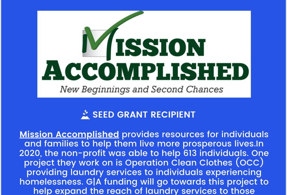 Mission Accomplished Seed Grant Recipient